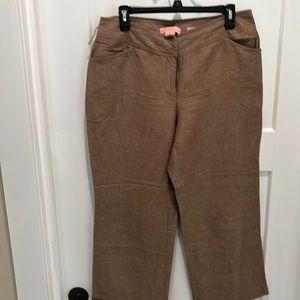 Bandolino linen and rayon cropped wide legged dress pants